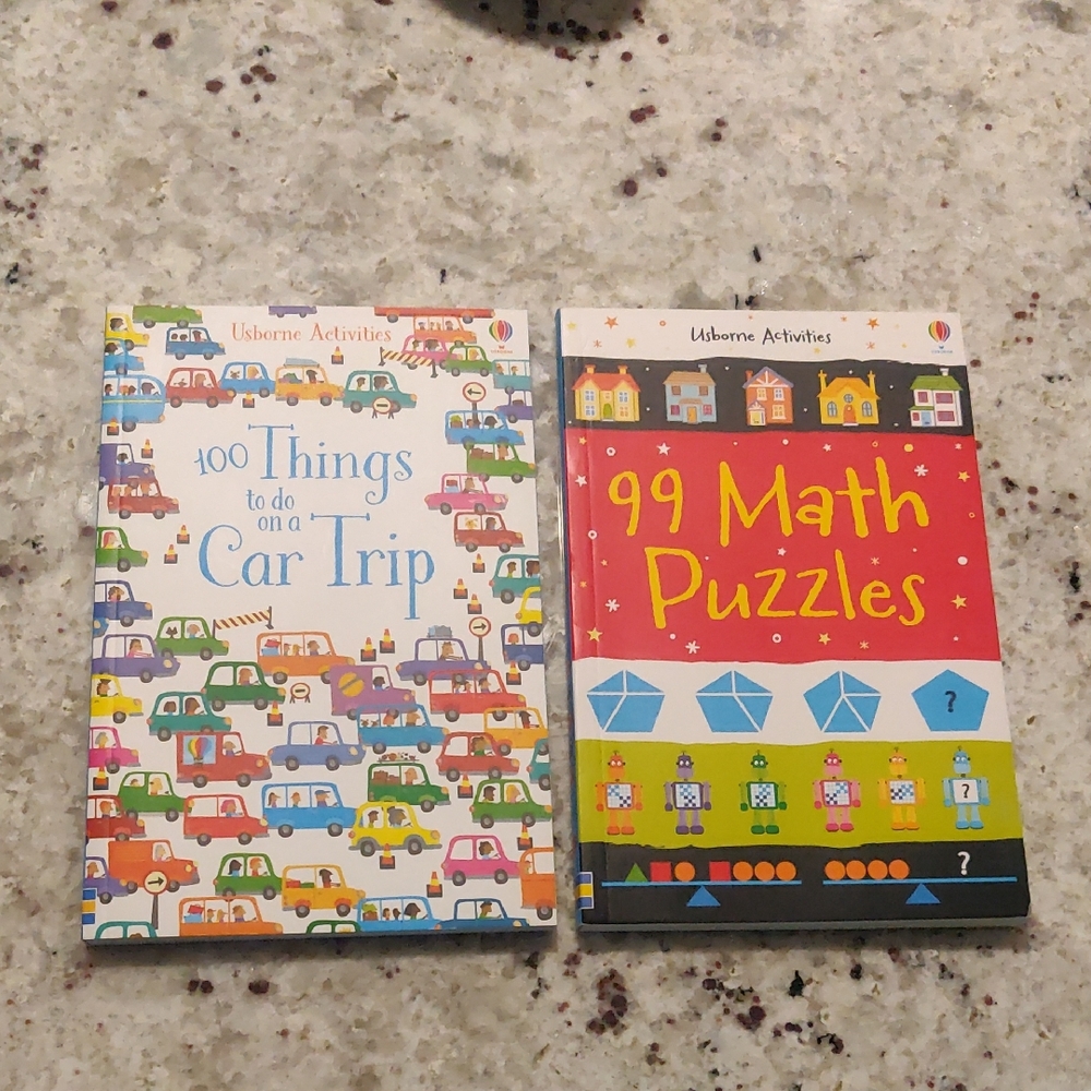New! Usborne Kids Puzzle 2 Book Set - Colorful Designs
